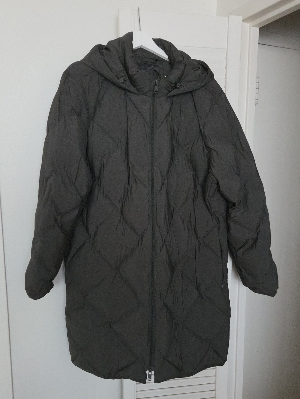 Reitmans Dark Green Gray Hooded Quilted Puffer Coat 3X